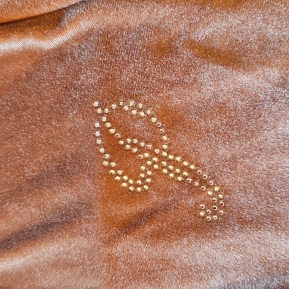 PINK Victoria's Secret Brown Cropped Velour Hoodie Size M - Picture 2 of 7